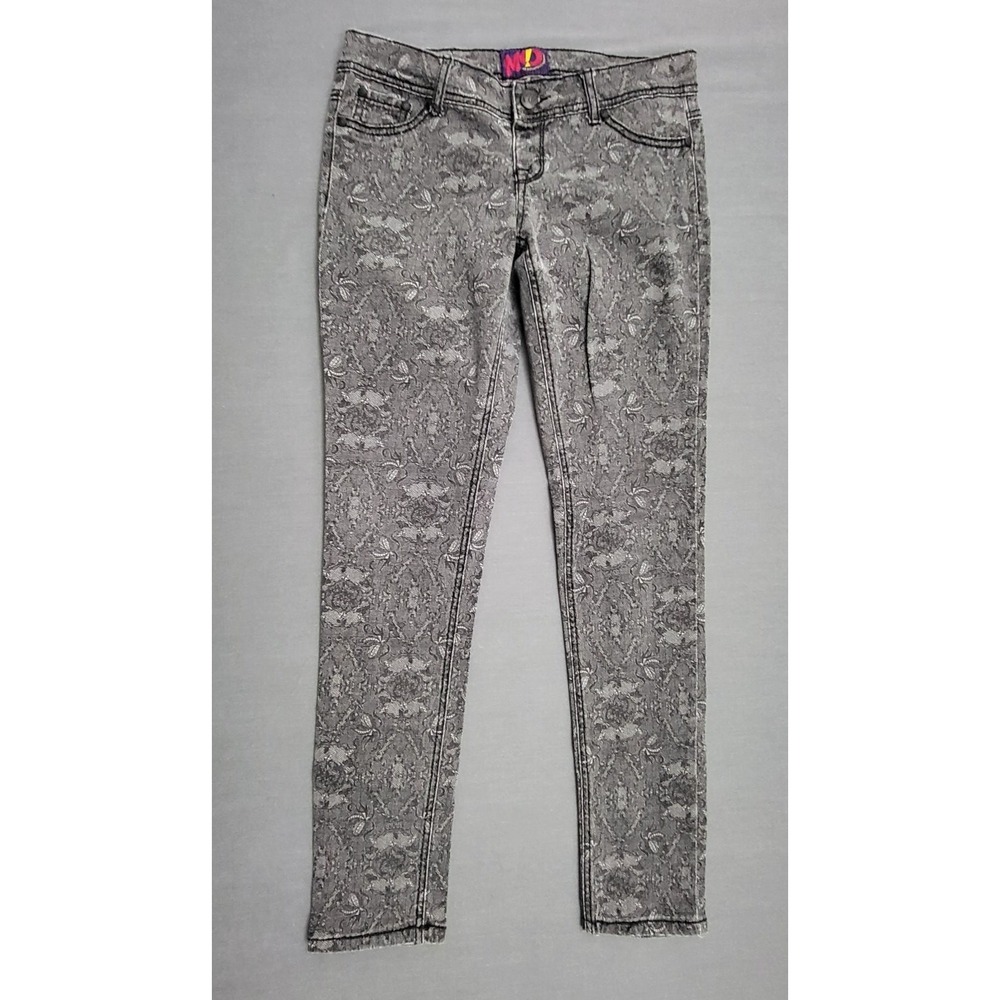NO Absolutely Skinny Jeans‎ Women's Size 9 Black Floral Print Stretch Denim
